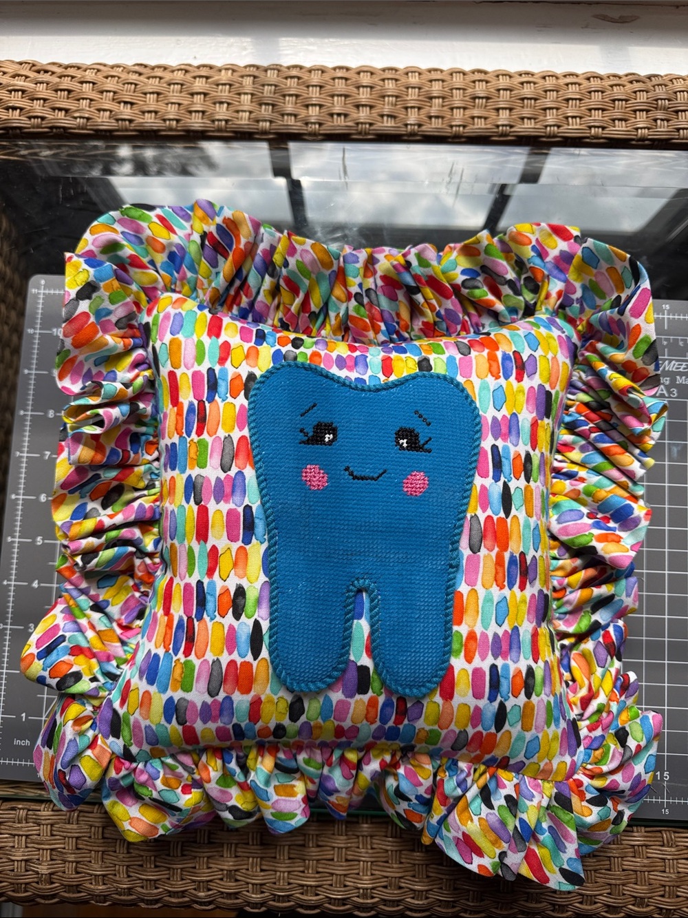 Needlepoint Toothfairy Pillow